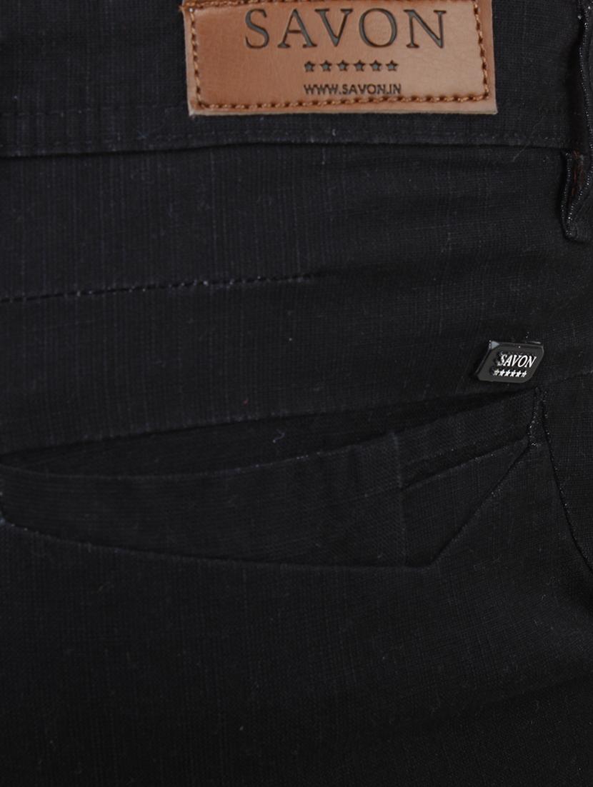 black cotton chinos casual trousers - 13434009 - Zoom Image - 4