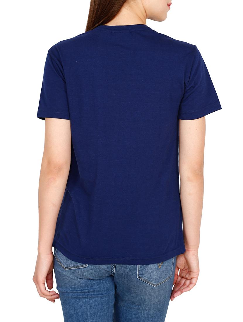 navy blue cotton regular tee - 13443743 - Zoom Image - 3