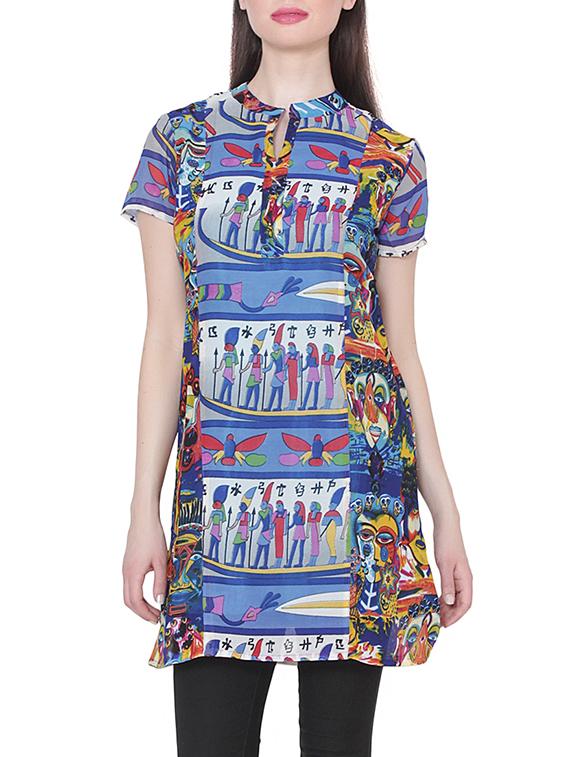 multi georgette printed regular kurti - 13447872 - Zoom Image - 1