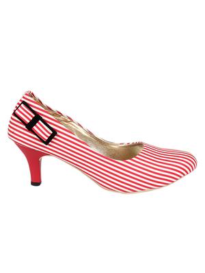 red faux leather slip on pumps - 13448021 - Standard Image - 2