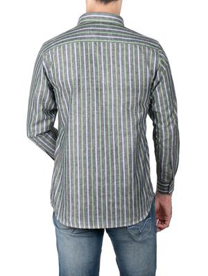 grey cotton striped casual shirt - 13449958 - Standard Image - 3
