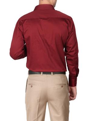 red cotton formal shirt - 13449969 - Standard Image - 3