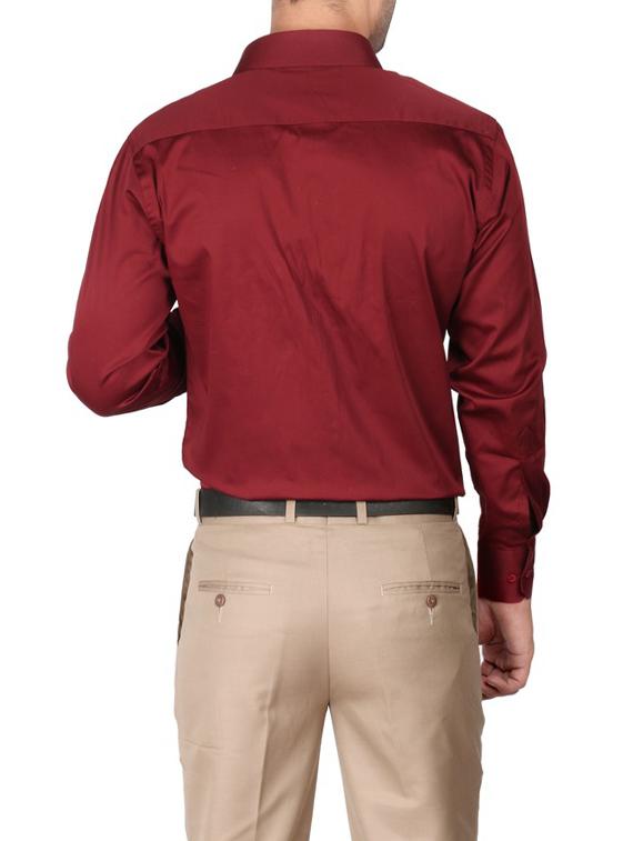red cotton formal shirt - 13449969 - Zoom Image - 3