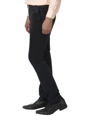 navy blue polyester flat front trousers formal - 13450267 - Standard Image - 2