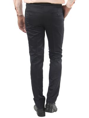 navy blue polyester flat front trousers formal - 13450267 - Standard Image - 3
