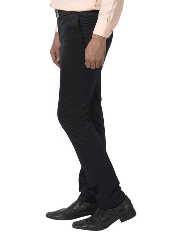 navy blue polyester flat front trousers formal - 13450267 - Zoom Image - 2