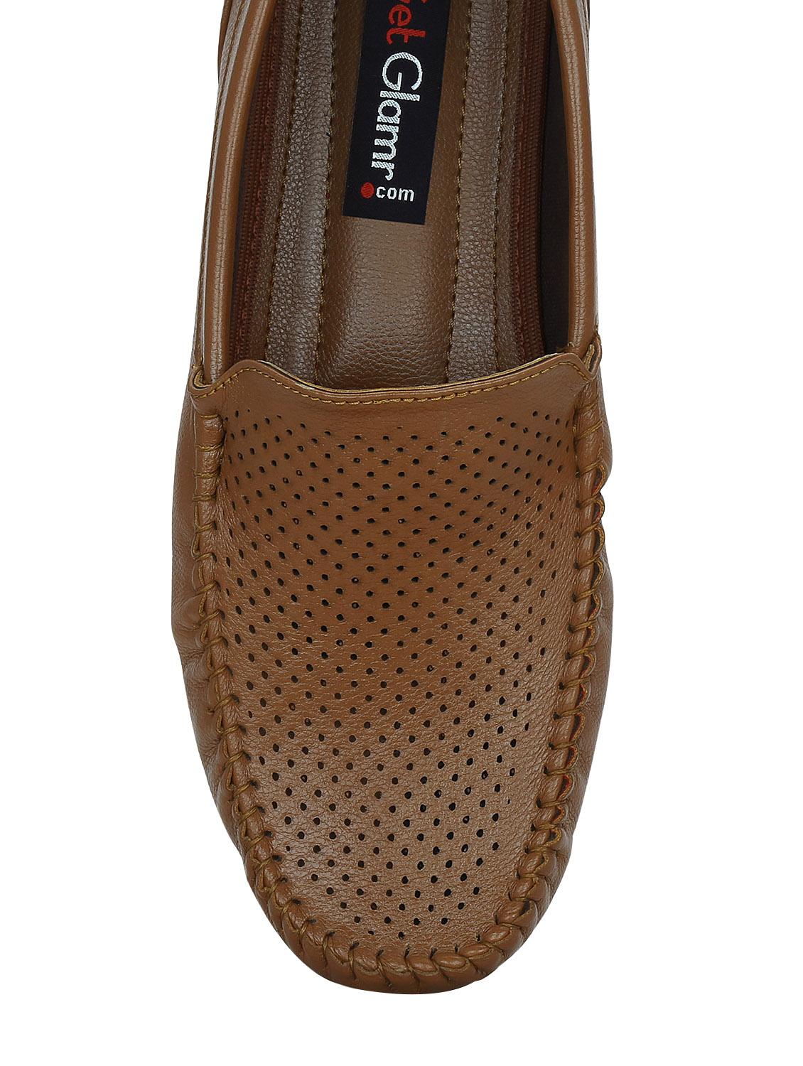 tan leatherette slip on loafer - 13451173 - Zoom Image - 4