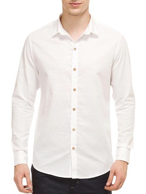 white cotton casual shirt - 13453351 - Standard Image - 1