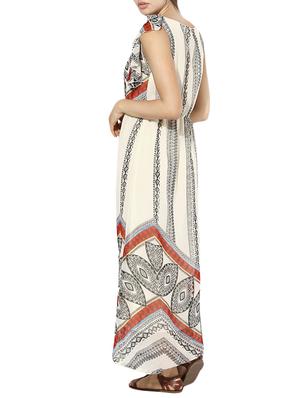 printed ruffle trim maxi dress - 13454985 - Standard Image - 3