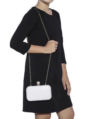 silver metal clutch - 13455002 - Standard Image - 5
