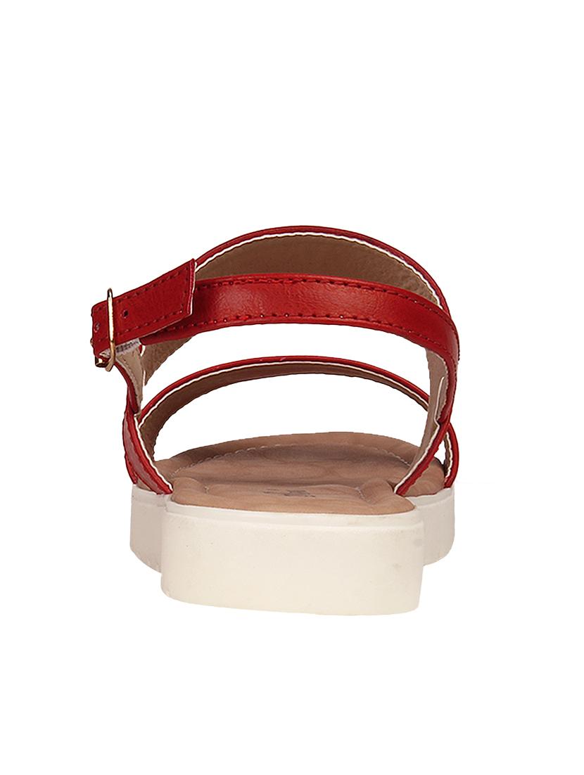 red leatherette back strap sandals - 13460688 - Zoom Image - 3