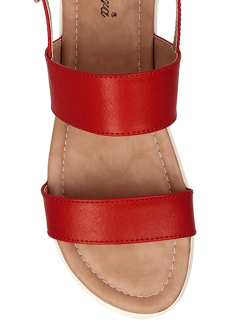 red leatherette back strap sandals - 13460688 - Zoom Image - 4