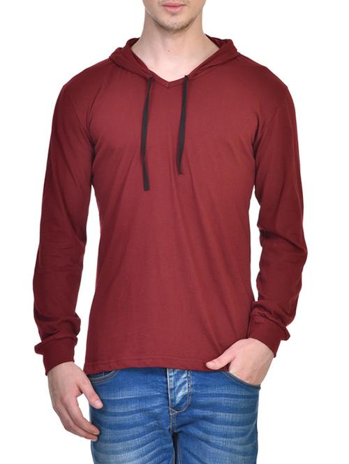 maroon cotton t-shirt - 13461221 - Standard Image - 1