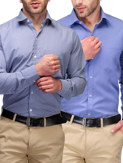 multi colored set of 2 cotton formal shirt - 13463929 - Standard Image - 1