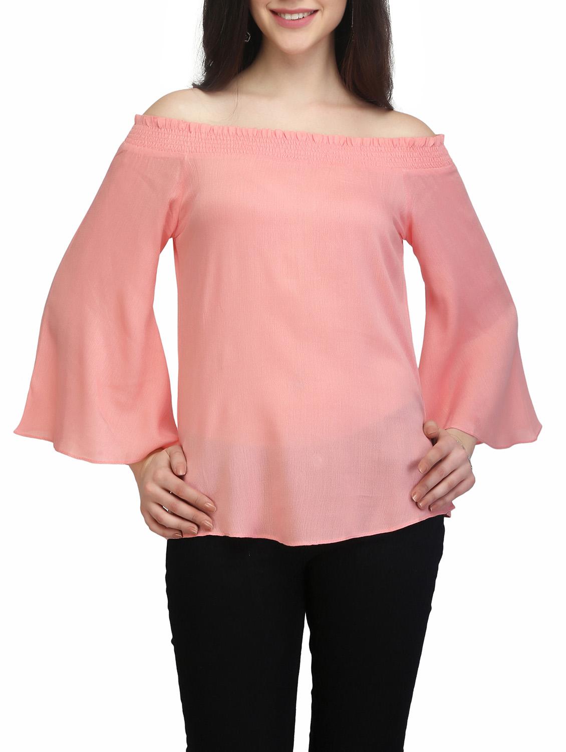 off shoulder bell sleeved top - 13464054 - Zoom Image - 1