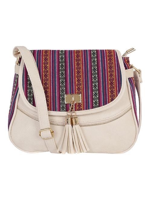 beige leatherette sling bag - 13464698 - Standard Image - 1