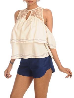 white poly crepe top - 13465323 - Standard Image - 2