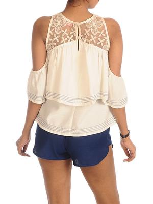 white poly crepe top - 13465323 - Standard Image - 3