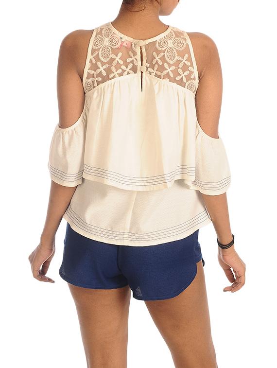 white poly crepe top - 13465323 - Zoom Image - 3