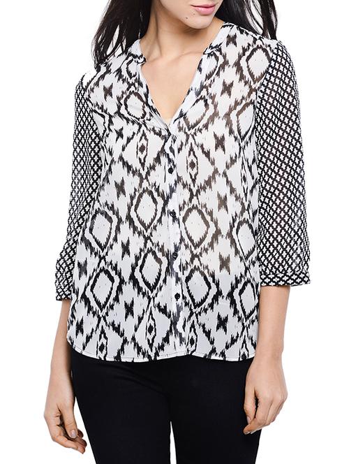 white georgette regular shirt - 13466685 - Standard Image - 1
