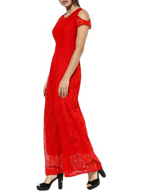 cold shoulder lace maxi dress - 13466813 - Standard Image - 2