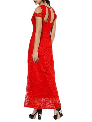cold shoulder lace maxi dress - 13466813 - Standard Image - 3