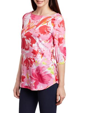 boat neck floral top - 13468040 - Standard Image - 2