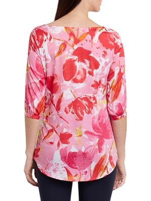 boat neck floral top - 13468040 - Standard Image - 3