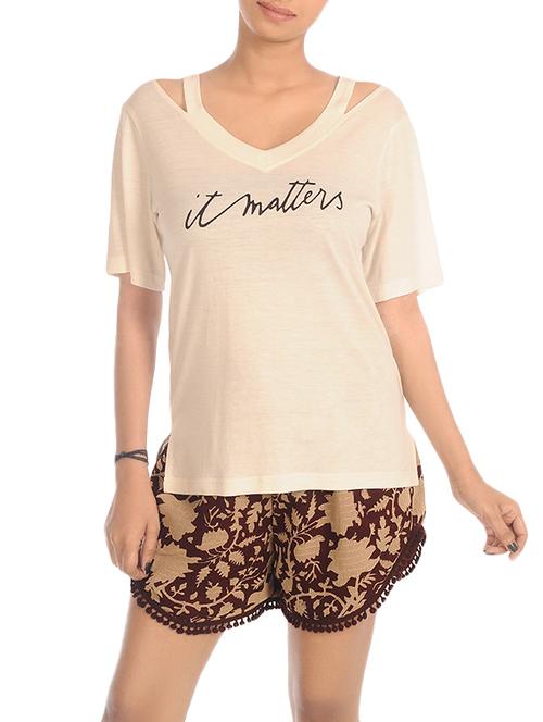 white viscose regular tee - 13470246 - Standard Image - 1