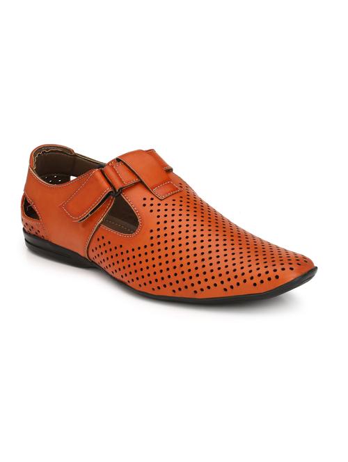 tan leather slip on sandal - 13473946 - Standard Image - 1