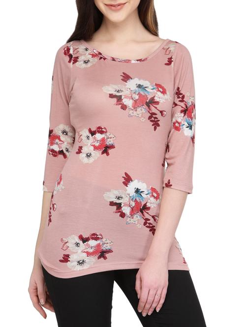 pink viscose floral top - 13480098 - Standard Image - 1