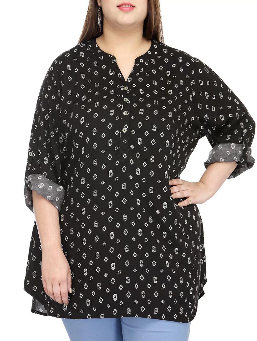 black viscose plus top - 13480106 - Zoom Image - 1