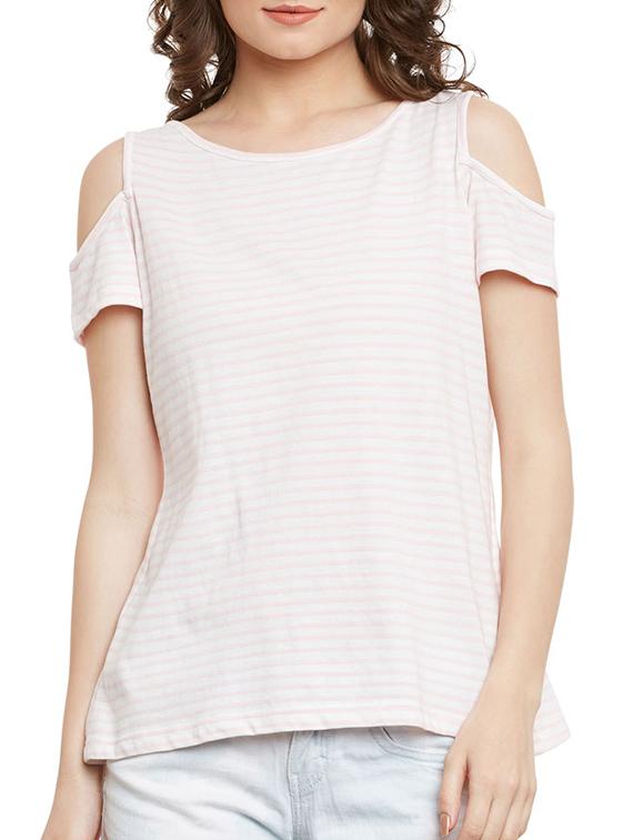 cold shoulder striped top - 13480459 - Zoom Image - 1