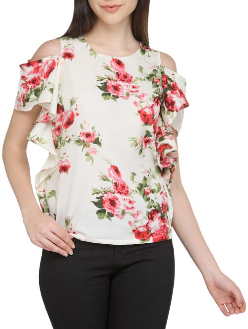 floral print ruffle top - 13480863 - Standard Image - 1