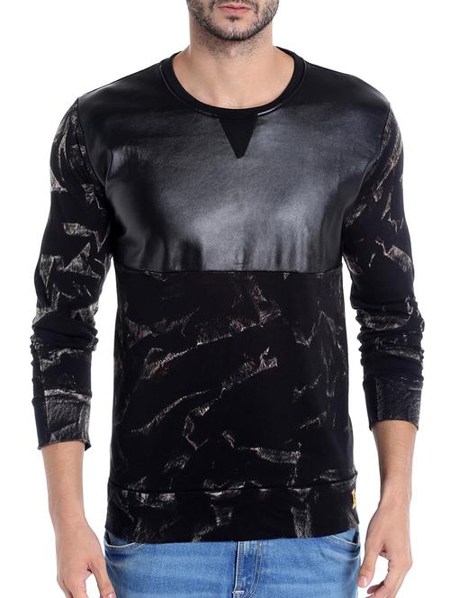 black cotton printed t-shirt - 13482139 - Very Small Image - 1