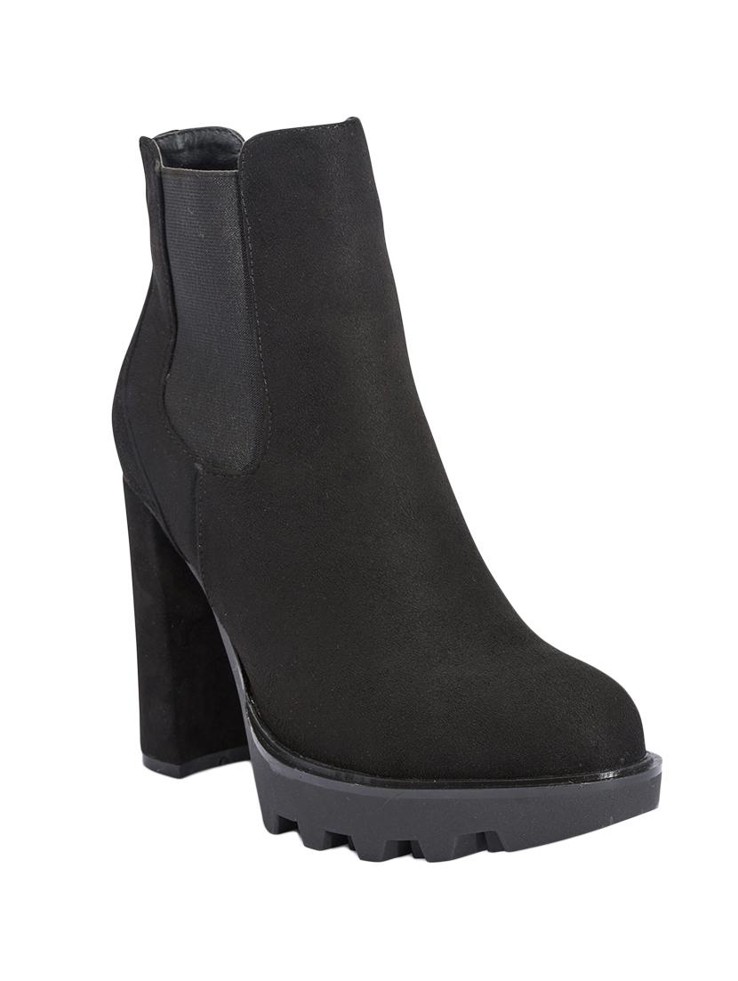 black suede  ankle  boot