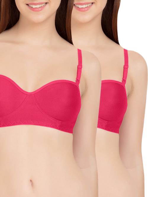 set of 2 pink cotton bras - 13532728 - Standard Image - 1