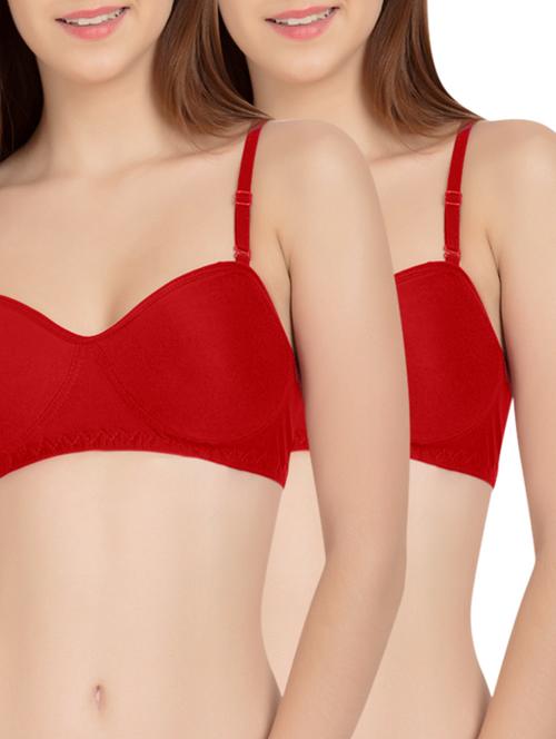 set of 2 red cotton bras - 13532735 - Standard Image - 1