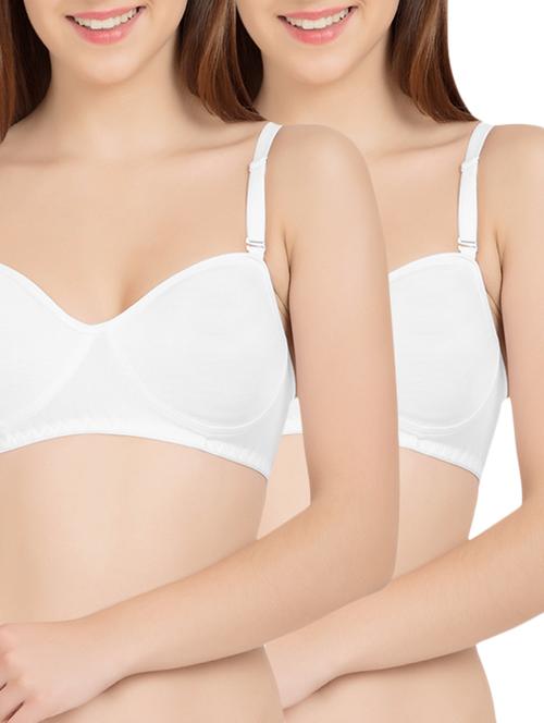set of 2 white cotton bras - 13532739 - Standard Image - 1