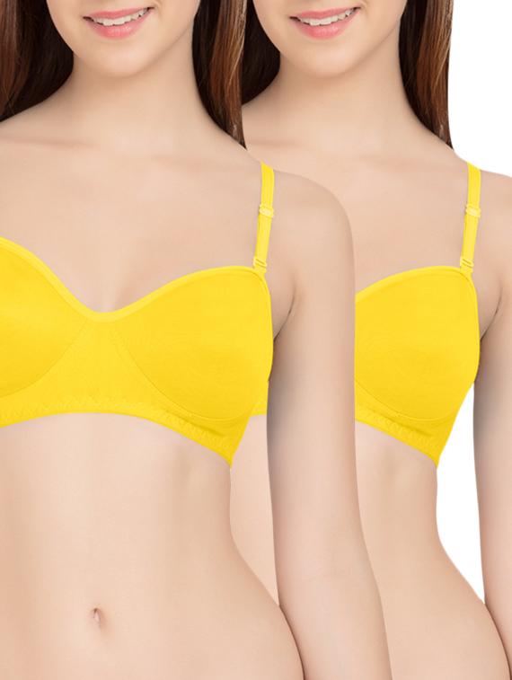 set of 2 yellow cotton bras - 13532740 - Zoom Image - 1