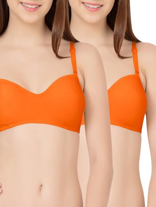 set of 2 orange cotton bras - 13532741 - Very Small Image - 1