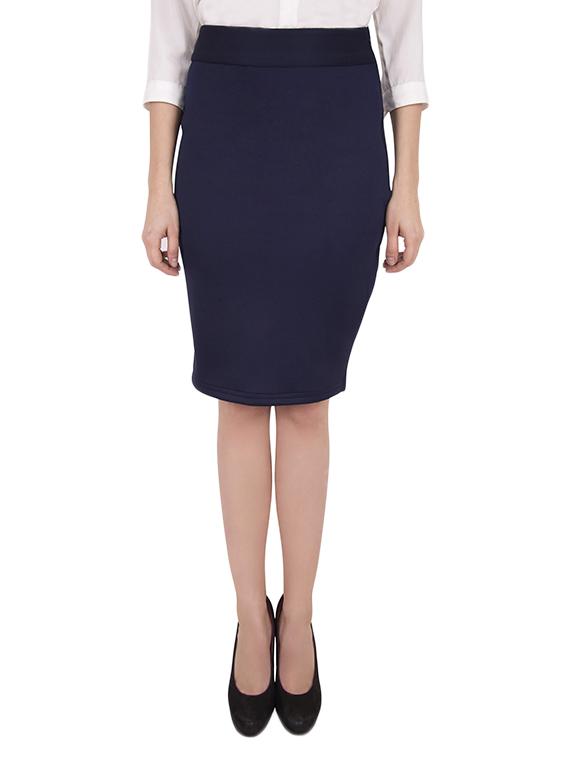 solid navy blue pencil skirt - 13538251 - Zoom Image - 1