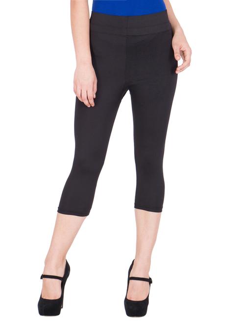 black cotton sports capris - 13545914 - Standard Image - 1