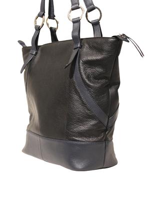 blue leather regular handbag - 13550313 - Standard Image - 4