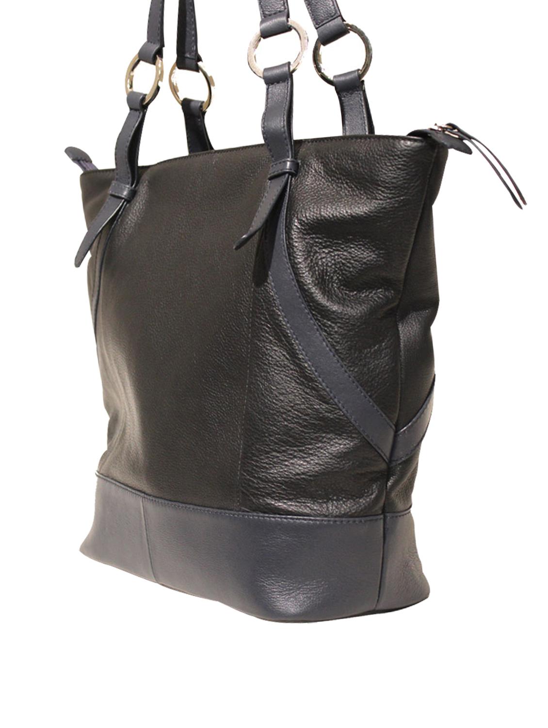 blue leather regular handbag - 13550313 - Zoom Image - 4