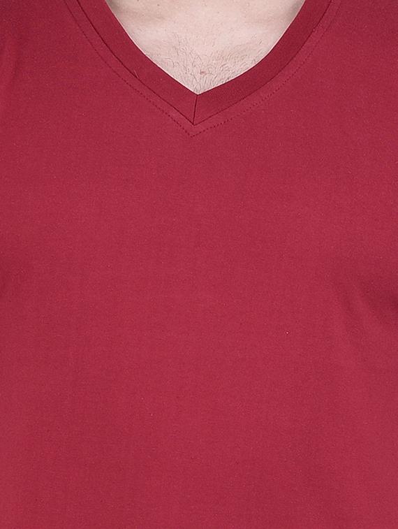 maroon cotton t-shirt - 13599524 - Zoom Image - 4