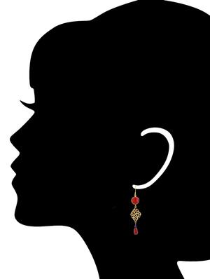 lattice allure long gold earrings - 13607091 - Standard Image - 3