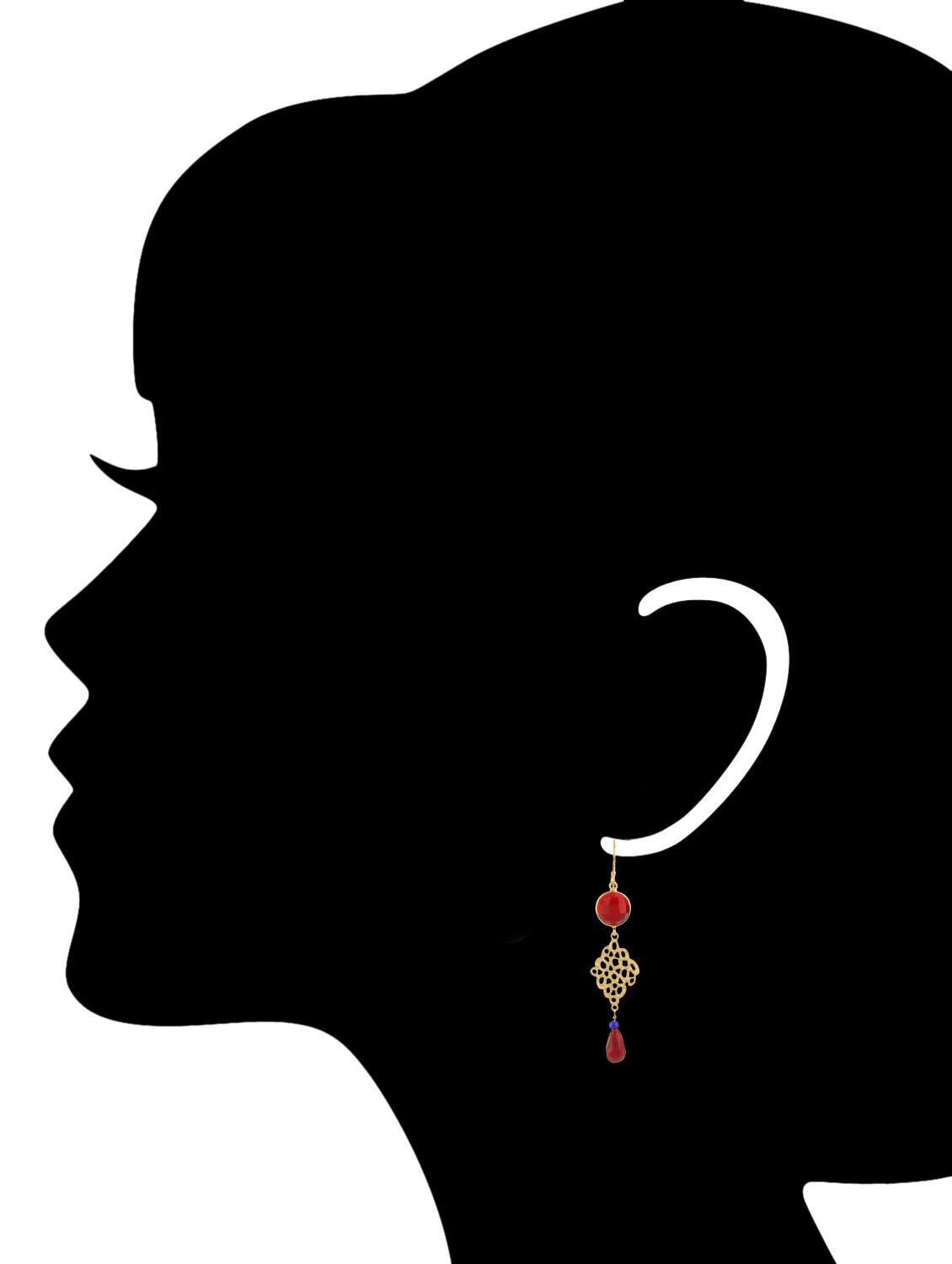 lattice allure long gold earrings - 13607091 - Zoom Image - 3