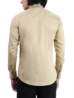 beige cotton casual shirt - 13607496 - Standard Image - 3
