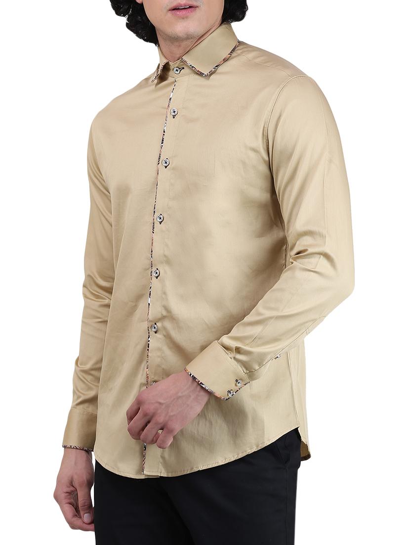 beige cotton casual shirt - 13607496 - Zoom Image - 2